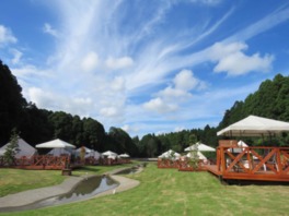 涼やかな雰囲気の中でBBQや水遊びができる